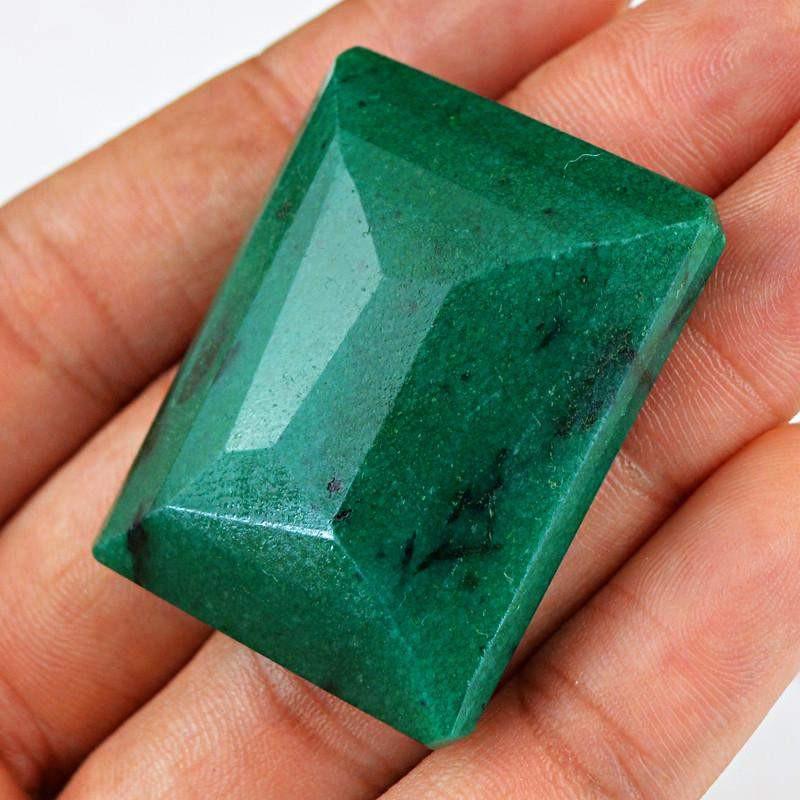 gemsmore:Natural Faceted Green Emerald Gemstone