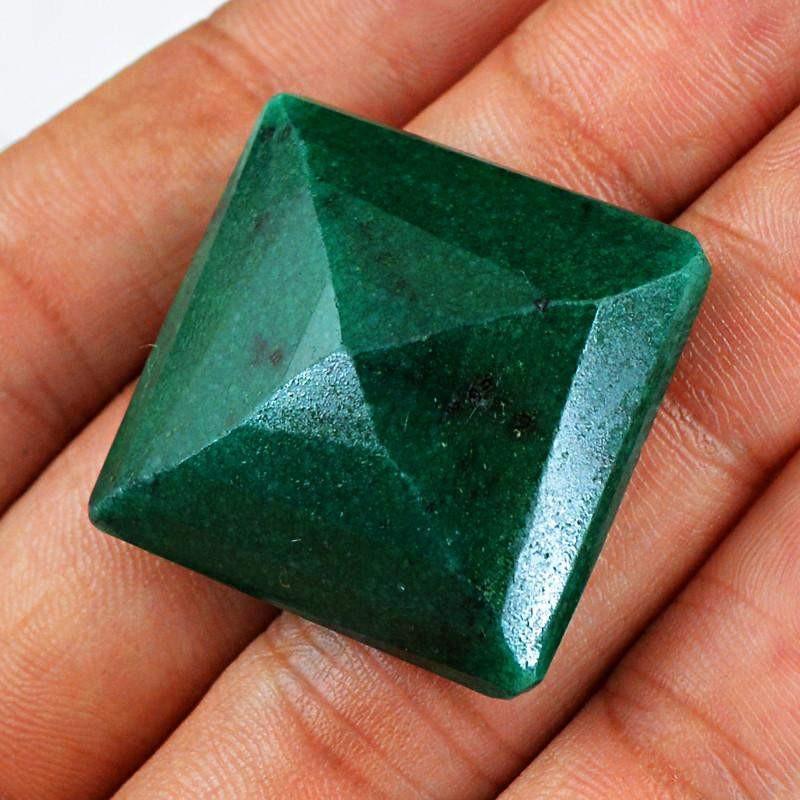 gemsmore:Natural Faceted Green Emerald Loose Gemstone