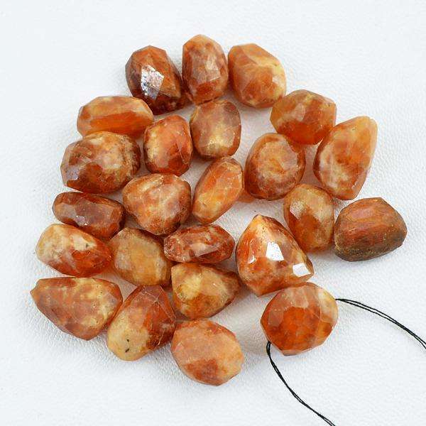 gemsmore:Natural Faceted Indian Opal Beads Lot - Drilled Untreated