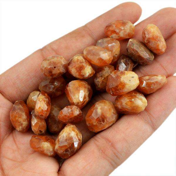 gemsmore:Natural Faceted Indian Opal Beads Lot - Drilled Untreated