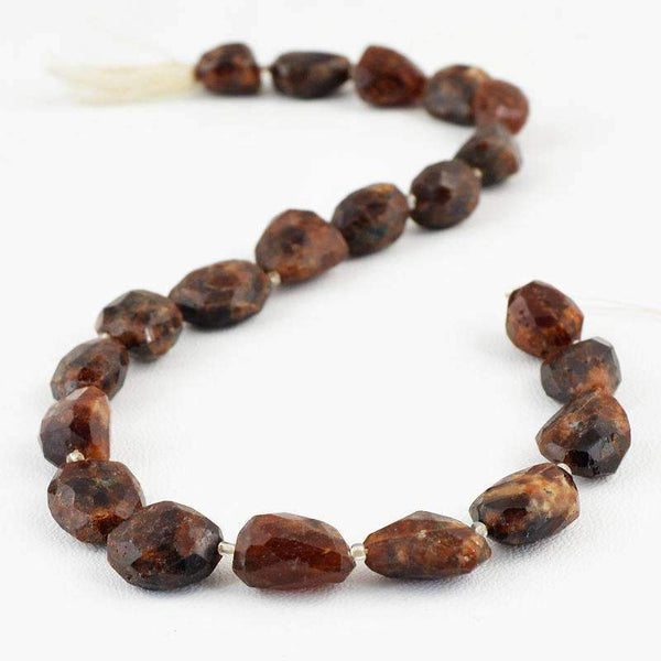 gemsmore:Natural Faceted Indian Opal Drilled Beads Strand