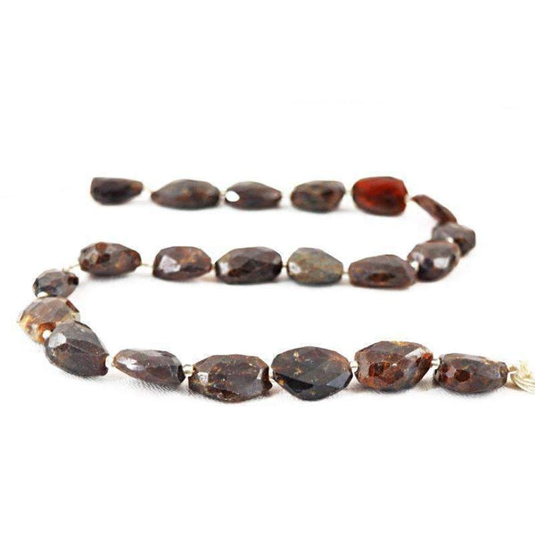 gemsmore:Natural Faceted Indian Opal Drilled Beads Strand