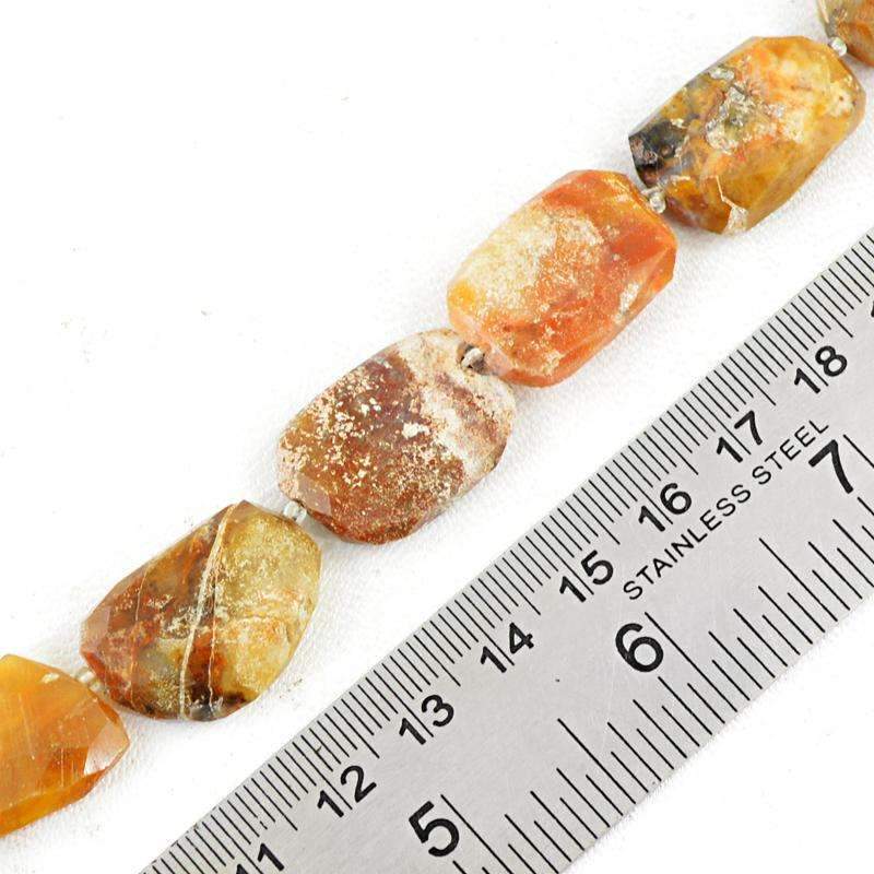 gemsmore:Natural Faceted Indian Opal Drilled Beads Strand