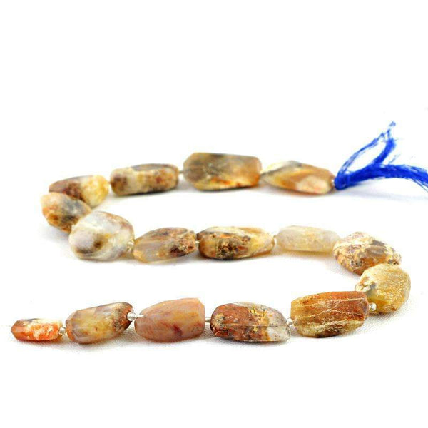 gemsmore:Natural Faceted Indian Opal Drilled Beads Strand