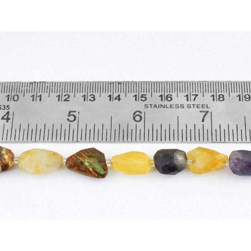 gemsmore:Natural Faceted Multi Gemstone Drilled Beads Strand