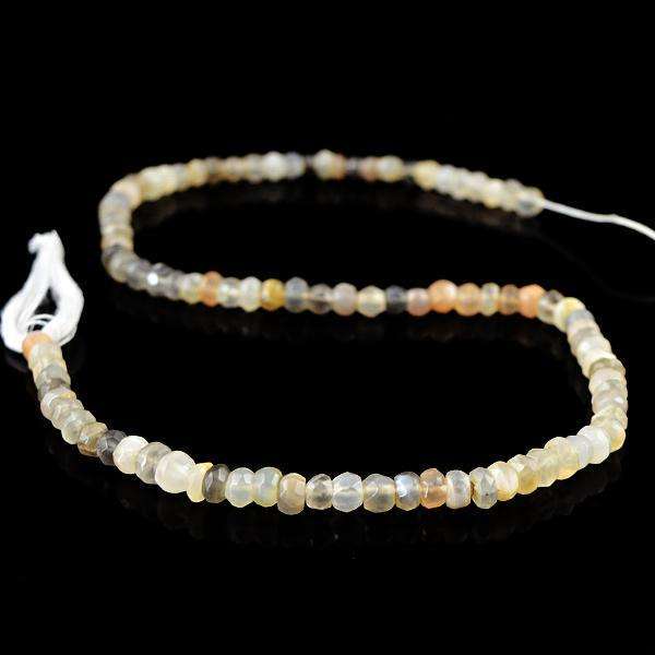 gemsmore:Natural Faceted Multicolor Moonstone Drilled Beads Strand