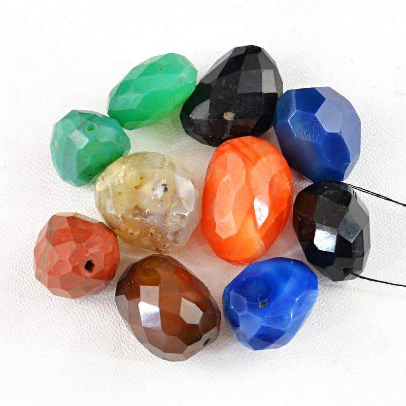 gemsmore:Natural Faceted Multicolor Multi Gemstone Beads Lot - Drilled