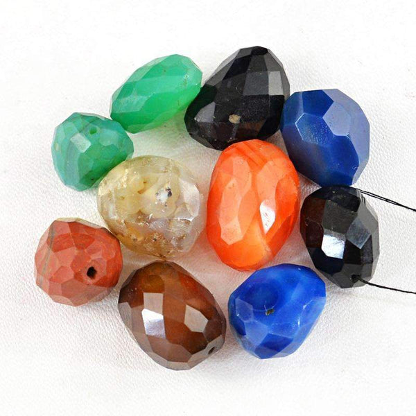 gemsmore:Natural Faceted Multicolor Multi Gemstone Beads Lot - Drilled