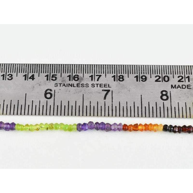 gemsmore:Natural Faceted Multicolor Multi Gemstone Beads Strand Round Shape Drilled