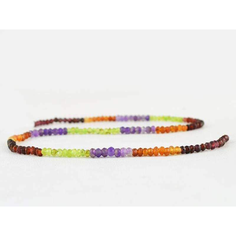 gemsmore:Natural Faceted Multicolor Multi Gemstone Beads Strand Round Shape Drilled