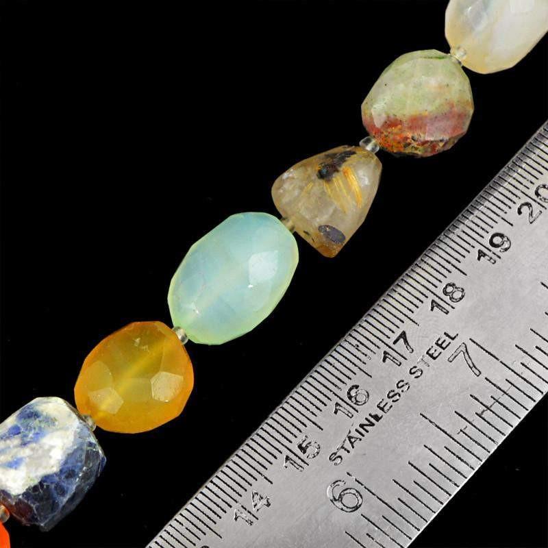 gemsmore:Natural Faceted Multicolor Multi Gemstone Beads Strand