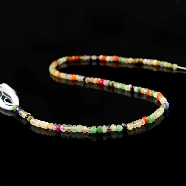 gemsmore:Natural Faceted Multicolor Multi Gemstone Drilled Beads Strand - Round Shape