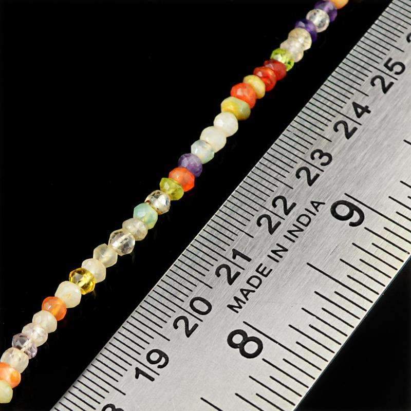 gemsmore:Natural Faceted Multicolor Multi Gemstone Drilled Beads Strand - Round Shape