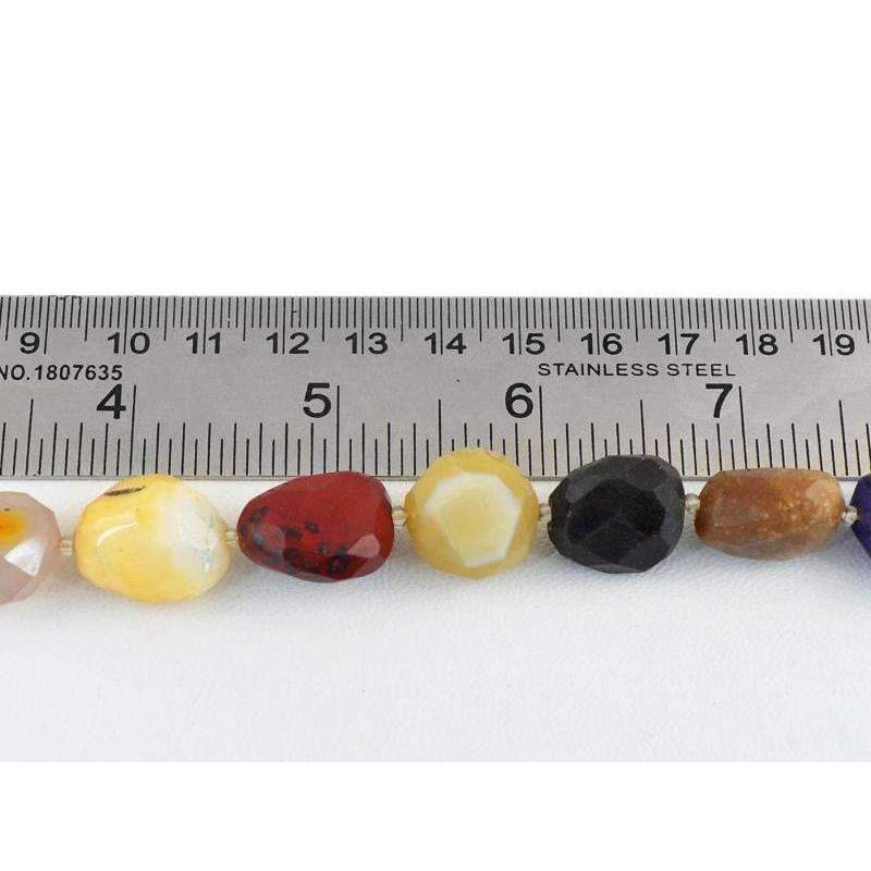 gemsmore:Natural Faceted Multicolor Multi Gemstone Drilled Beads Strand