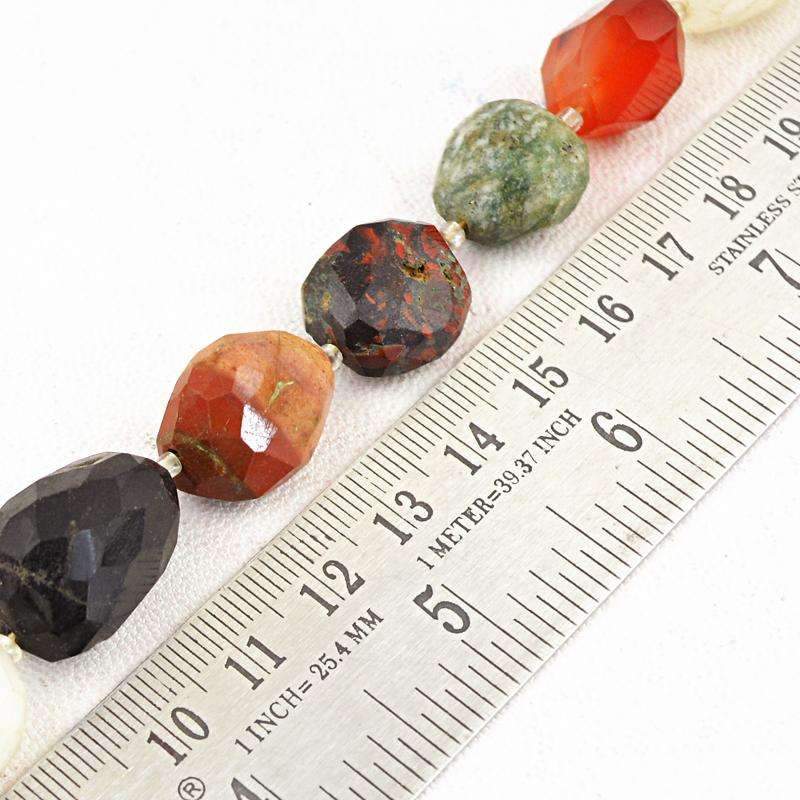 gemsmore:Natural Faceted Multicolor Multi Gemstone Drilled Beads Strand