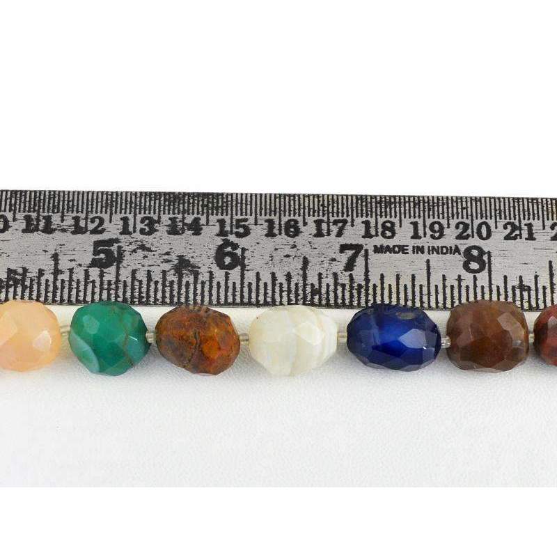 gemsmore:Natural Faceted Multicolor Multi Gemstone Strand Drilled Beads