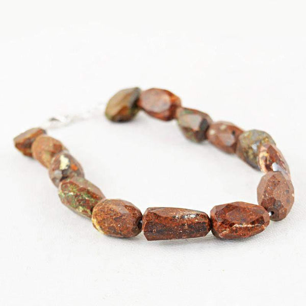 gemsmore:Natural Faceted Ocean Jasper Bracelet Untreated Beads