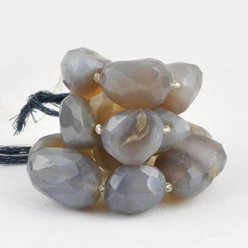 gemsmore:Natural Faceted Onyx Drilled Beads Strand