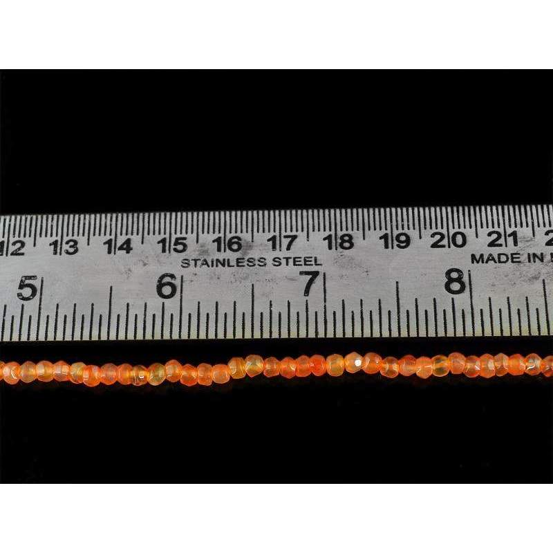 gemsmore:Natural Faceted Orange Carnelian Beads Strand Round Shape Drilled