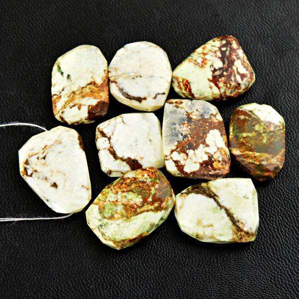 gemsmore:Natural Faceted Picture Jasper Drilled Beads Lot