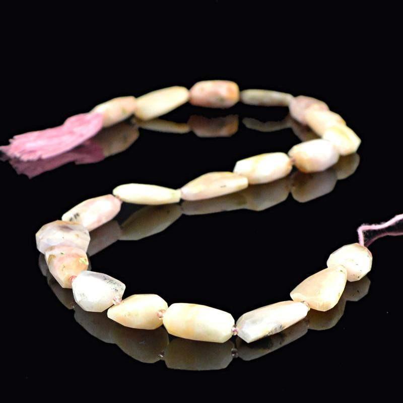 gemsmore:Natural Faceted Pink Australian Opal Beads Strand