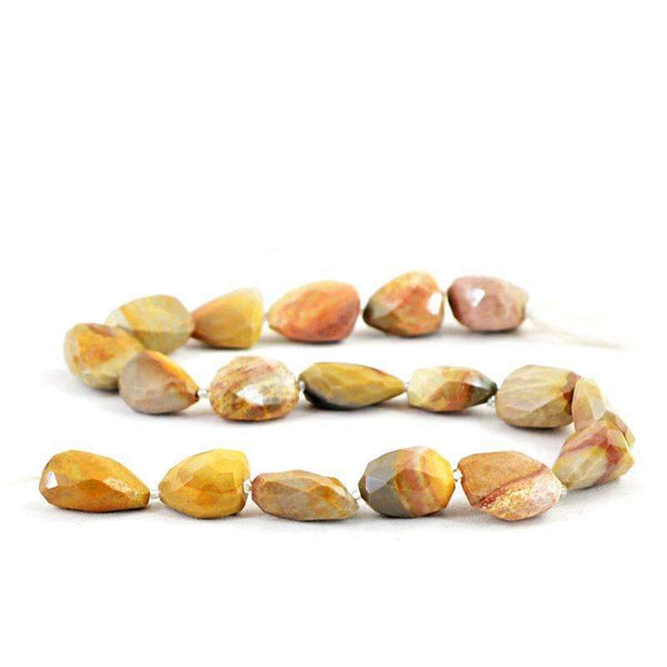 gemsmore:Natural Faceted Polygram Jasper Drilled Beads Strand