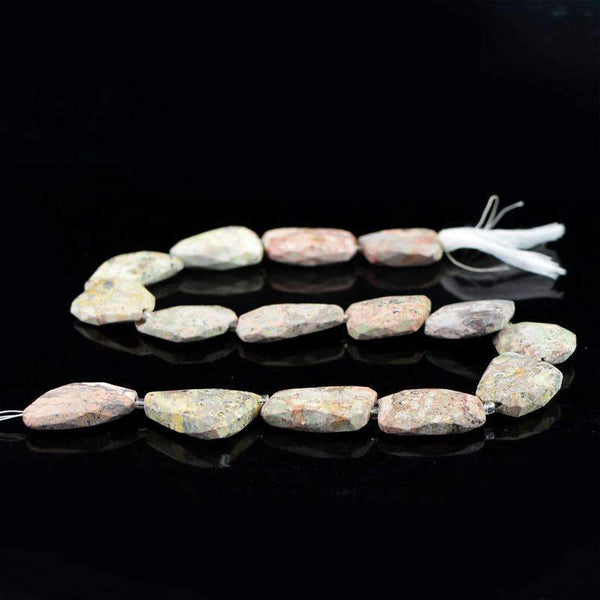 gemsmore:Natural Faceted Poppy Jasper Drilled Beads Strand