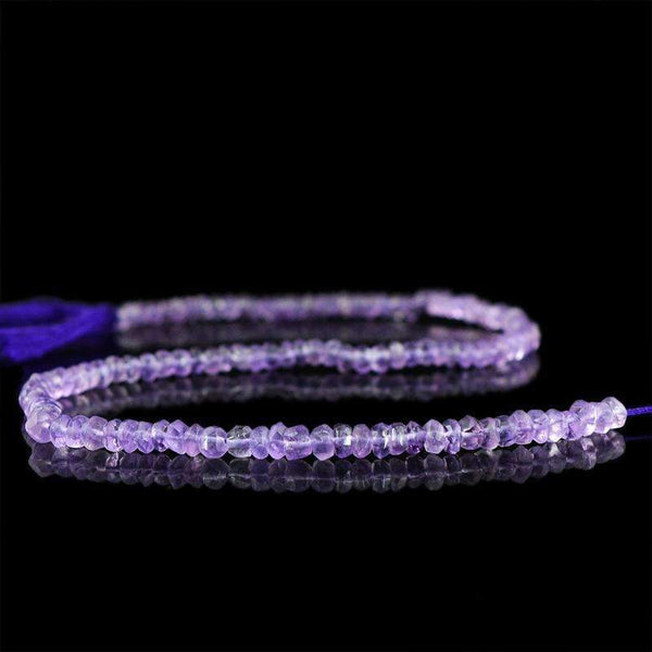 gemsmore:Natural Faceted Purple Amethyst Beads Strand - Round Shape Drilled
