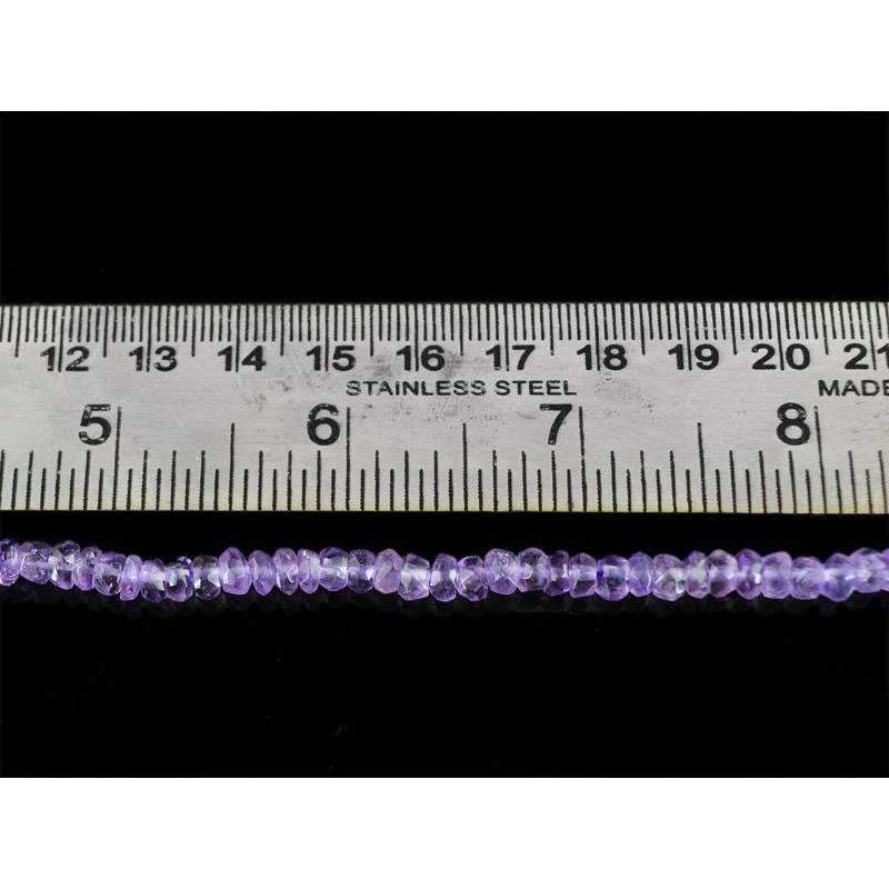 gemsmore:Natural Faceted Purple Amethyst Beads Strand - Round Shape Drilled