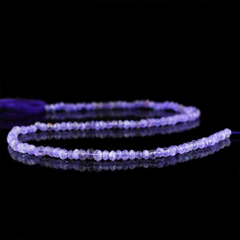 gemsmore:Natural Faceted Purple Amethyst Beads Strand Round Shape Drilled