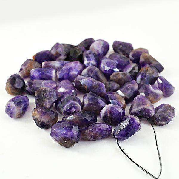 gemsmore:Natural Faceted Purple Amethyst Drilled Beads Lot