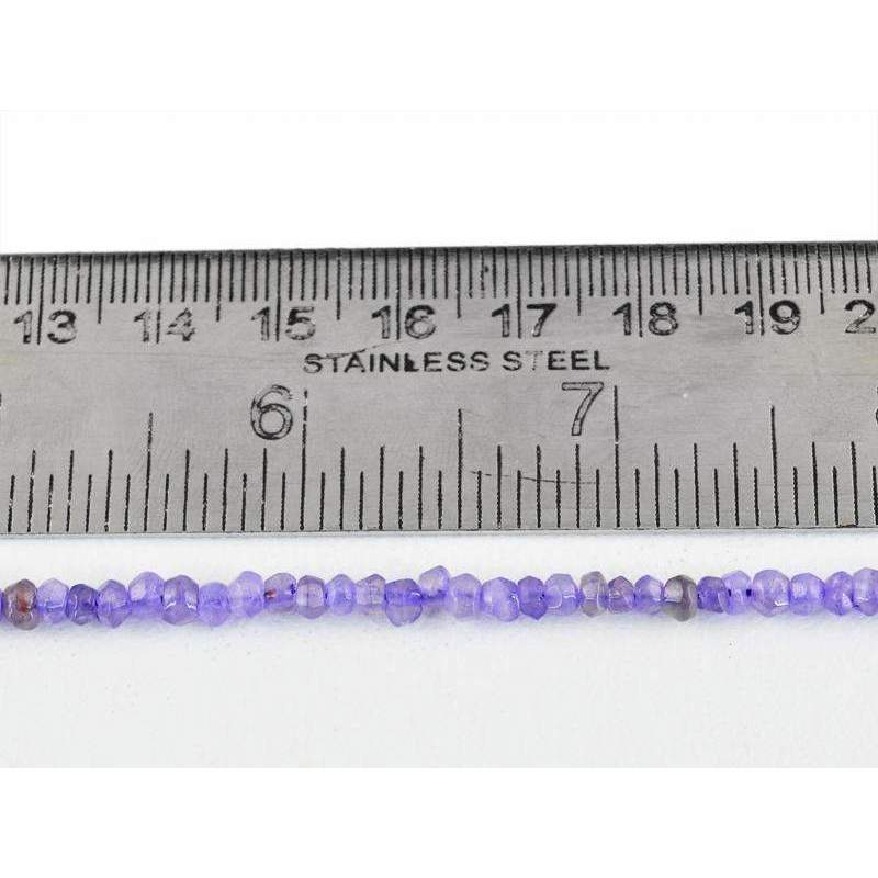 gemsmore:Natural Faceted Purple Amethyst Drilled Beads Strand Round Shape