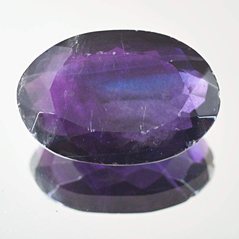 gemsmore:Natural Faceted Purple Amethyst Oval Shape Gemstone