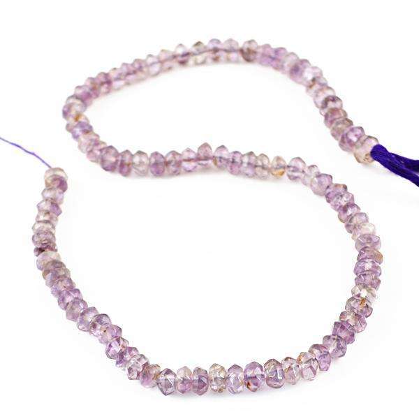 gemsmore:Natural Faceted Purple Amethyst Round Shape Drilled Beads Strand