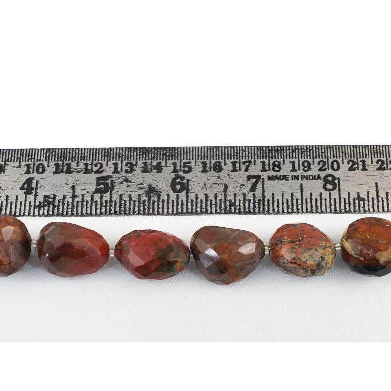 gemsmore:Natural Faceted Red Jasper Strand Drilled Beads