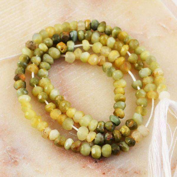gemsmore:Natural Faceted Round Shape Cat's Eye Drilled Beads Strand