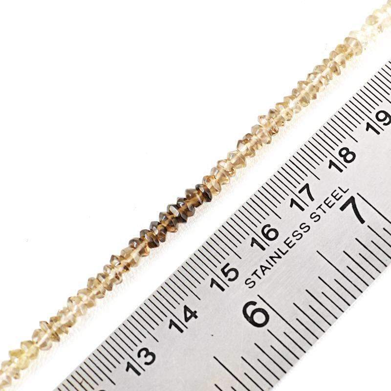 gemsmore:Natural Faceted Smoky Quartz Beads Strand - Drilled Round Shape