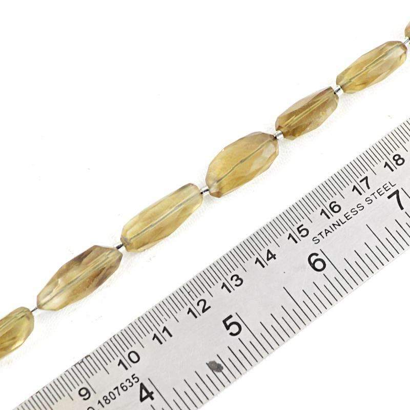 gemsmore:Natural Faceted Smoky Quartz Beads Strand - Drilled