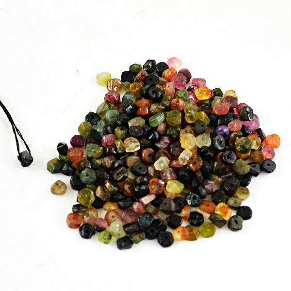 gemsmore:Natural Faceted Watermelon Tourmaline Drilled Beads Lot