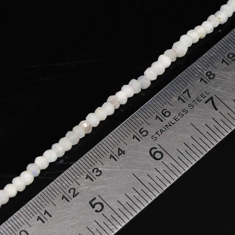 gemsmore:Natural Faceted White Moonstone Beads Strand