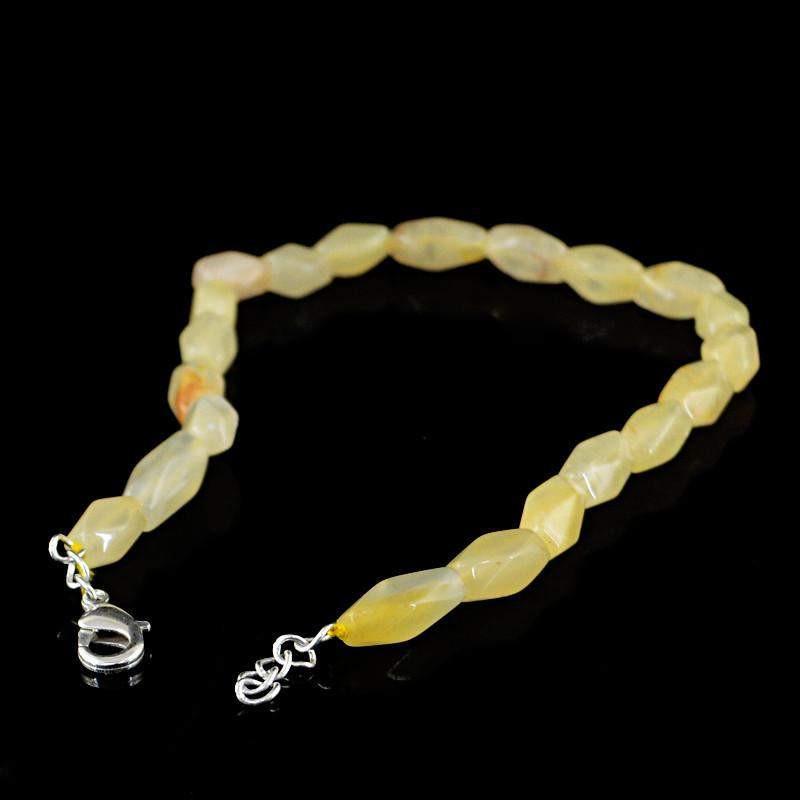 gemsmore:Natural Faceted Yellow Aventurine Bracelet Untreated Beads