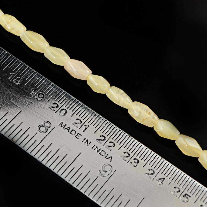 gemsmore:Natural Faceted Yellow Aventurine Drilled Beads Strand