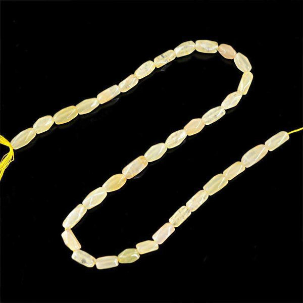 gemsmore:Natural Faceted Yellow Aventurine Drilled Beads Strand