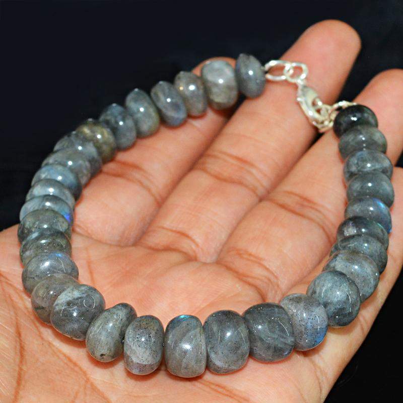 gemsmore:Natural Flash Labradorite Bracelet Round Beads