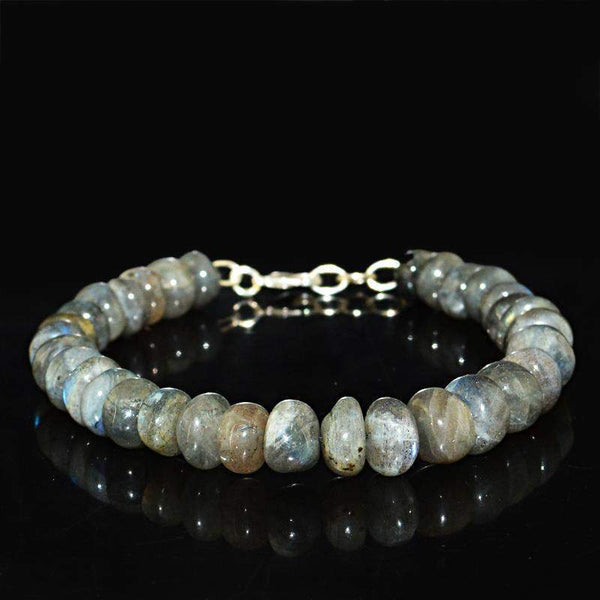 gemsmore:Natural Flash Labradorite Bracelet Round Beads