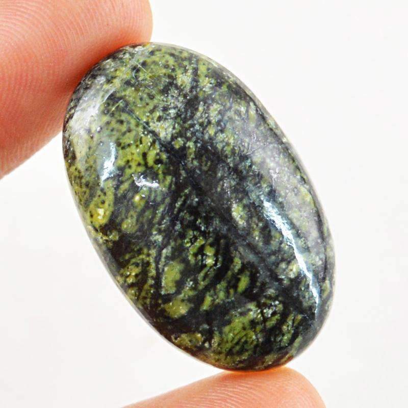 gemsmore:Natural Forest Green Jasper Gemstone - Oval Shape