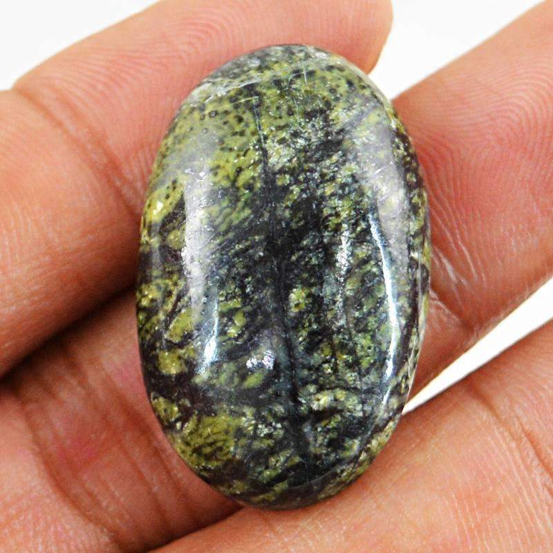 gemsmore:Natural Forest Green Jasper Gemstone - Oval Shape