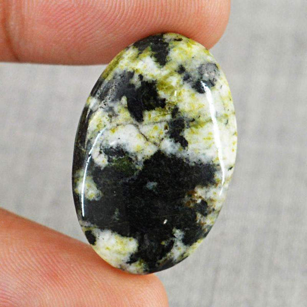 gemsmore:Natural Forest Green Jasper Gemstone - Unheated Oval Shape