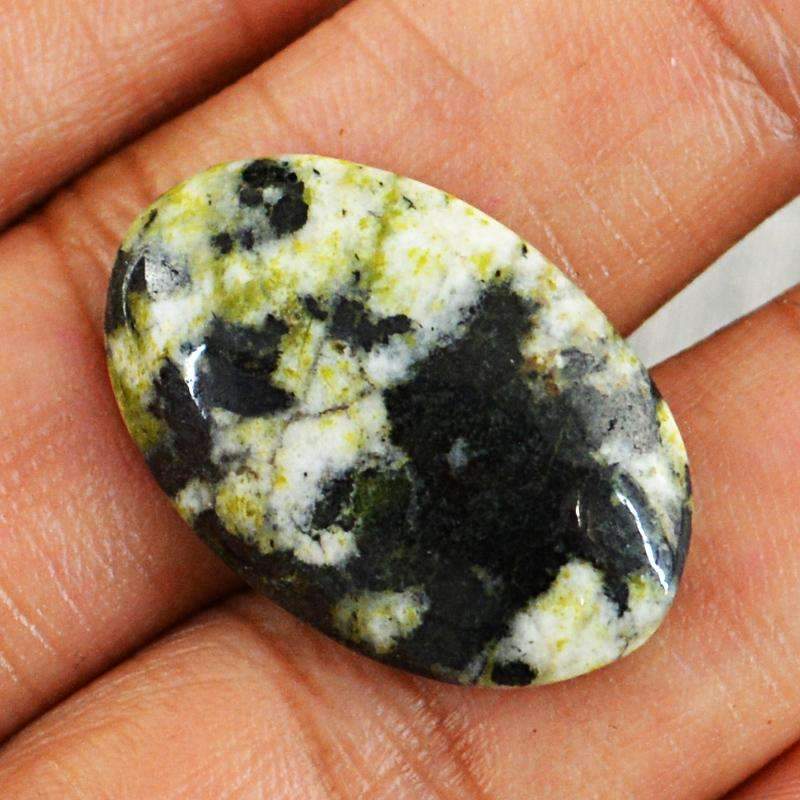 gemsmore:Natural Forest Green Jasper Gemstone - Unheated Oval Shape