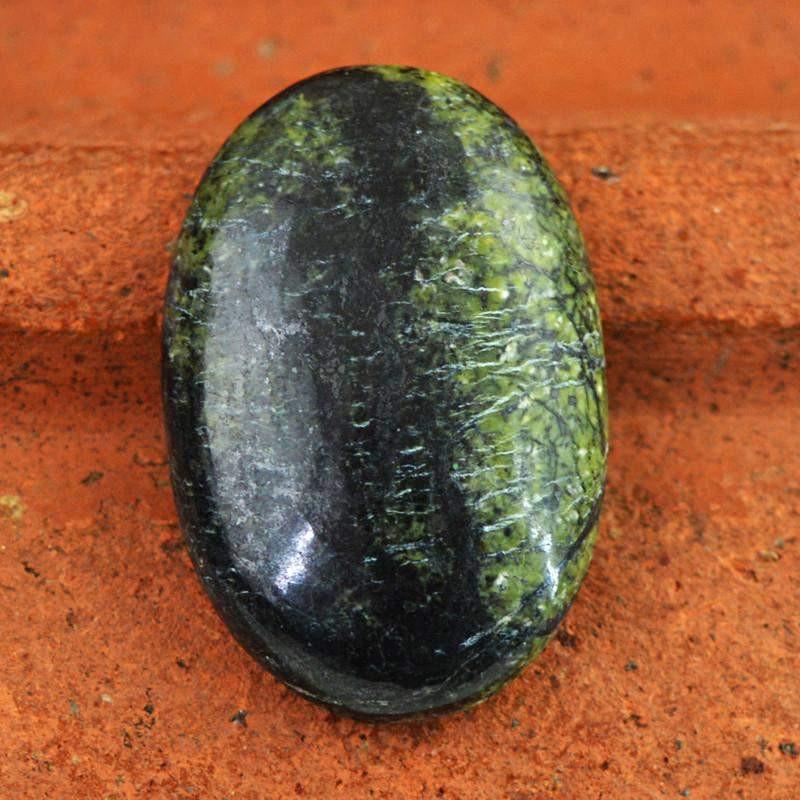 gemsmore:Natural Forest Green Jasper Oval Shape Gemstone